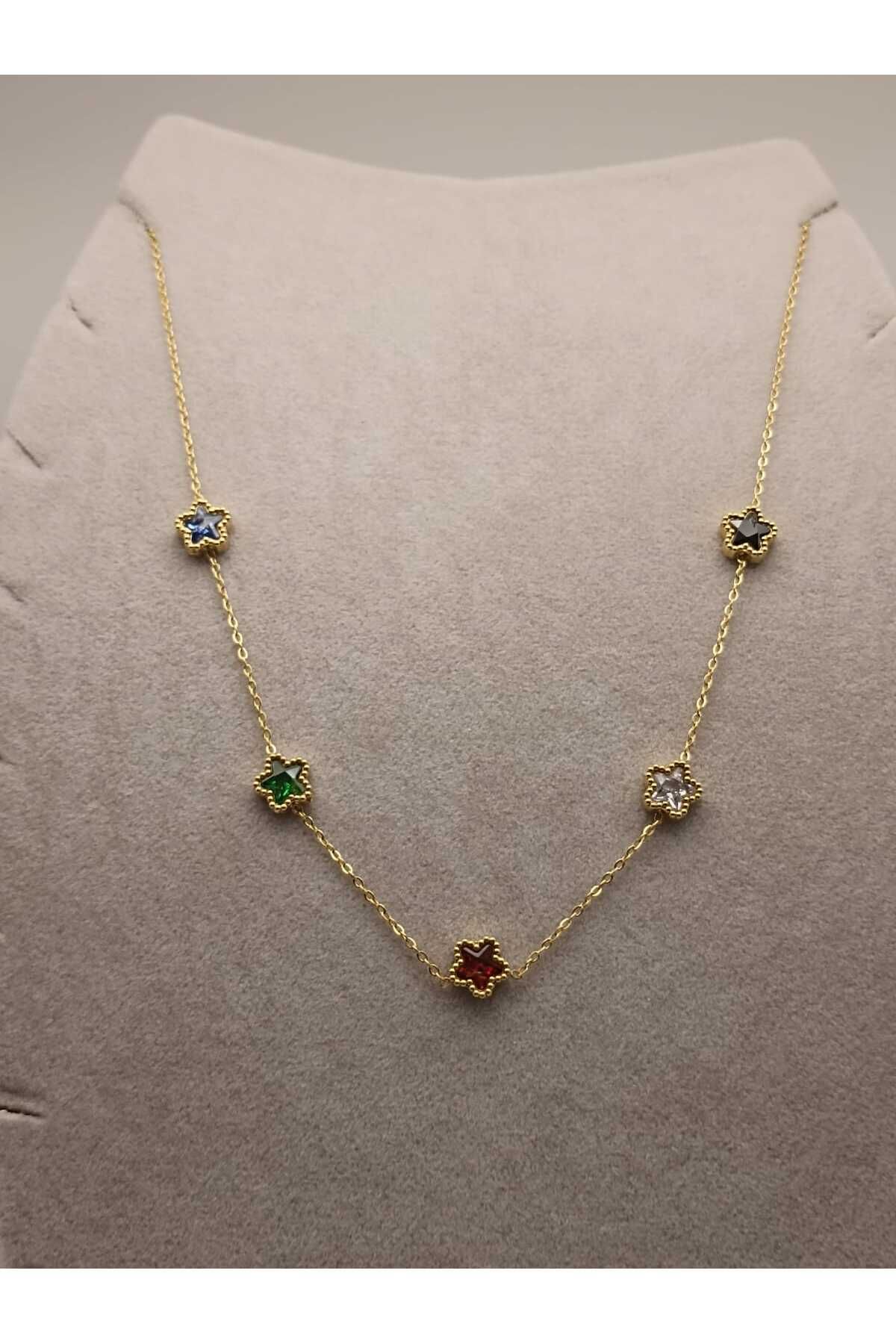 TLSMACCESORIES ÇELİK KOLYE GOLD RENKLİ YONCA