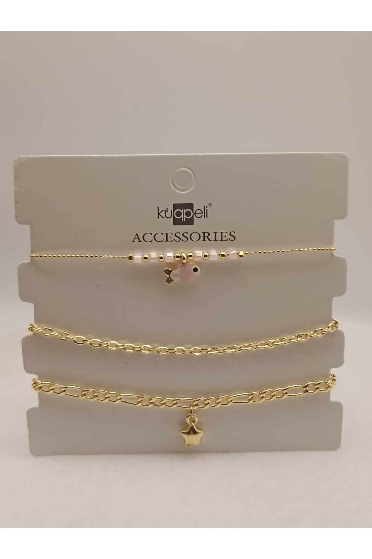TLSMACCESORIES BİLEKLİK 3LÜ GOLD