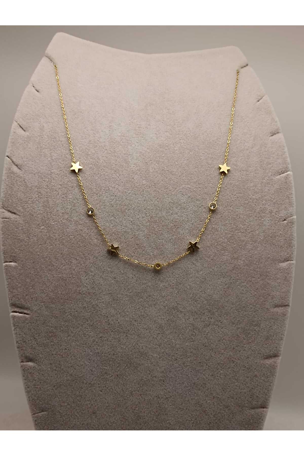 TLSMACCESORIES ÇELİK KOLYE GOLD YILDIZ