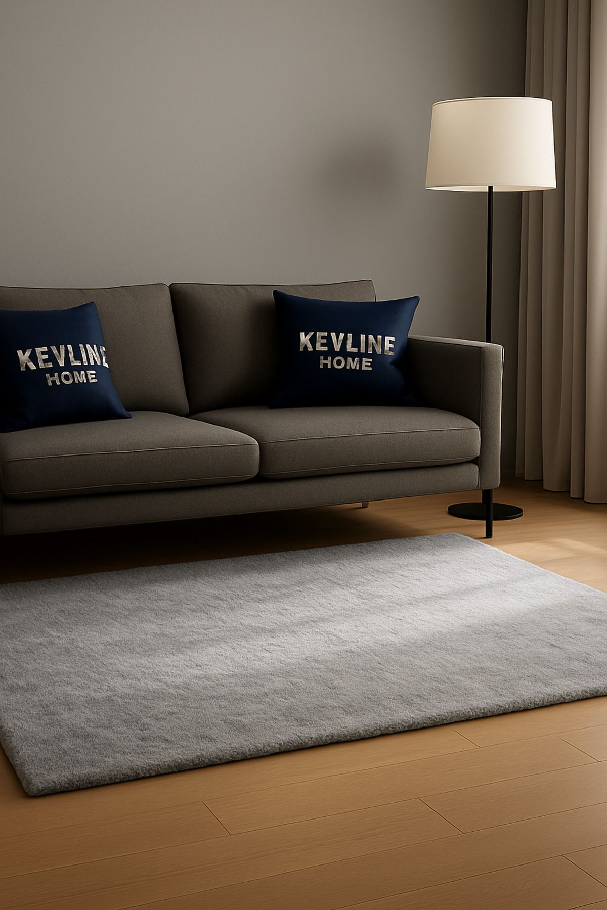 KEVLİNE Kevline Yıkanabilir Kaymaz Taban Halı Puffy Peluş Halı Yolluk