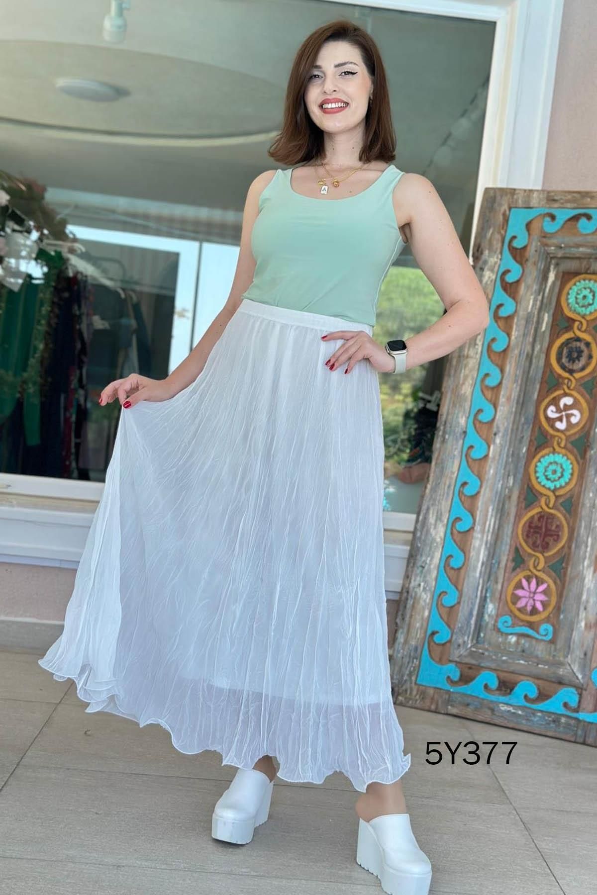 Hamado Fashion İçi Astarlı Şifon Etek