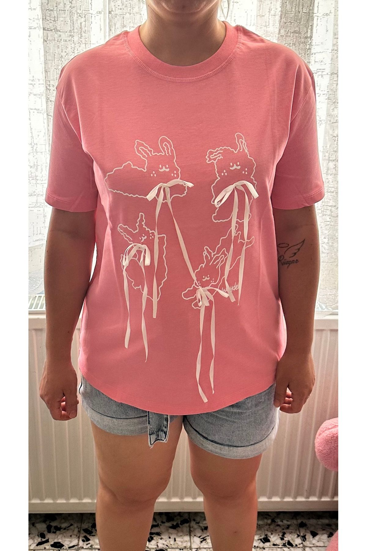 OYERGA MODA Kadın Fiyonklu T-shirt
