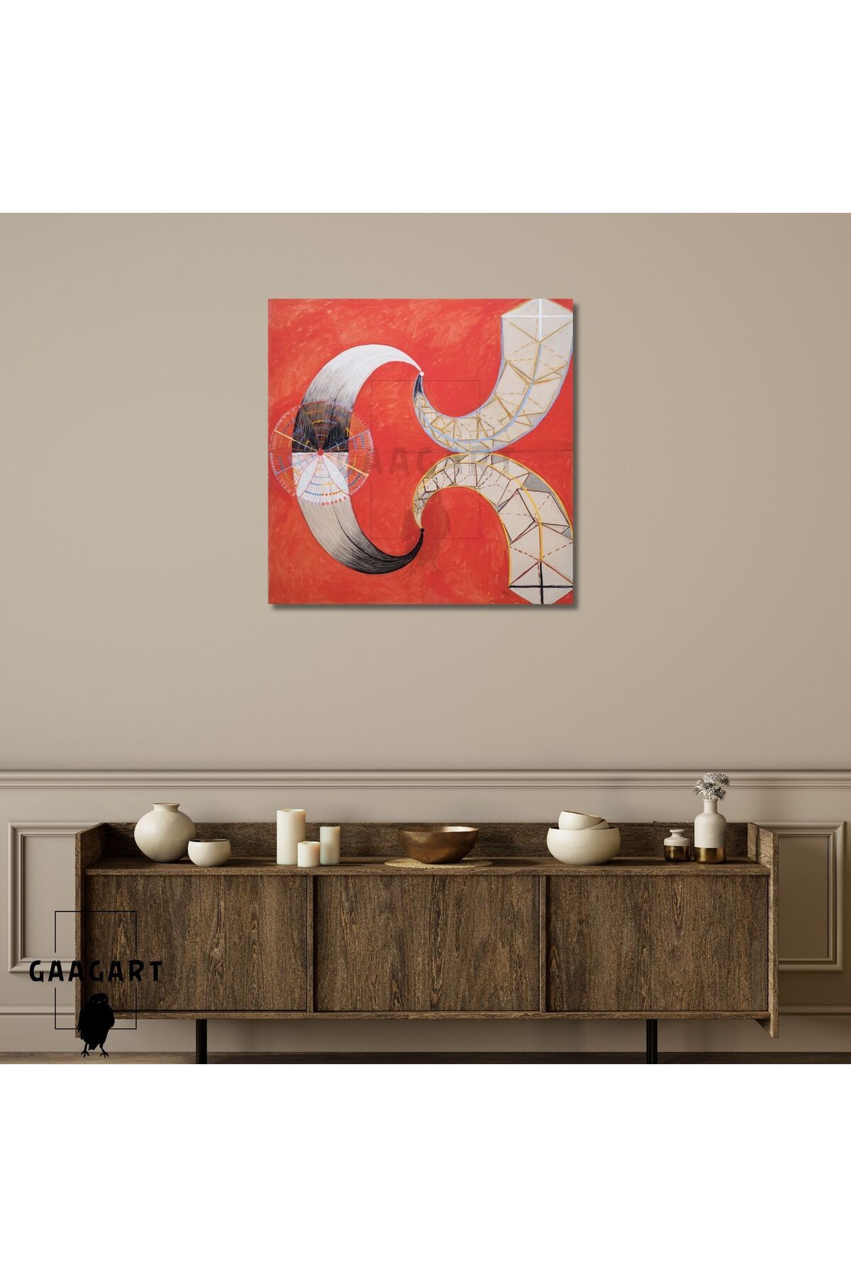 GAAGART Kare Kanvas Tablo Ünlü Eserler Hilma af Klint-Group IX-SUW, The Swan, No. 9 (1915)