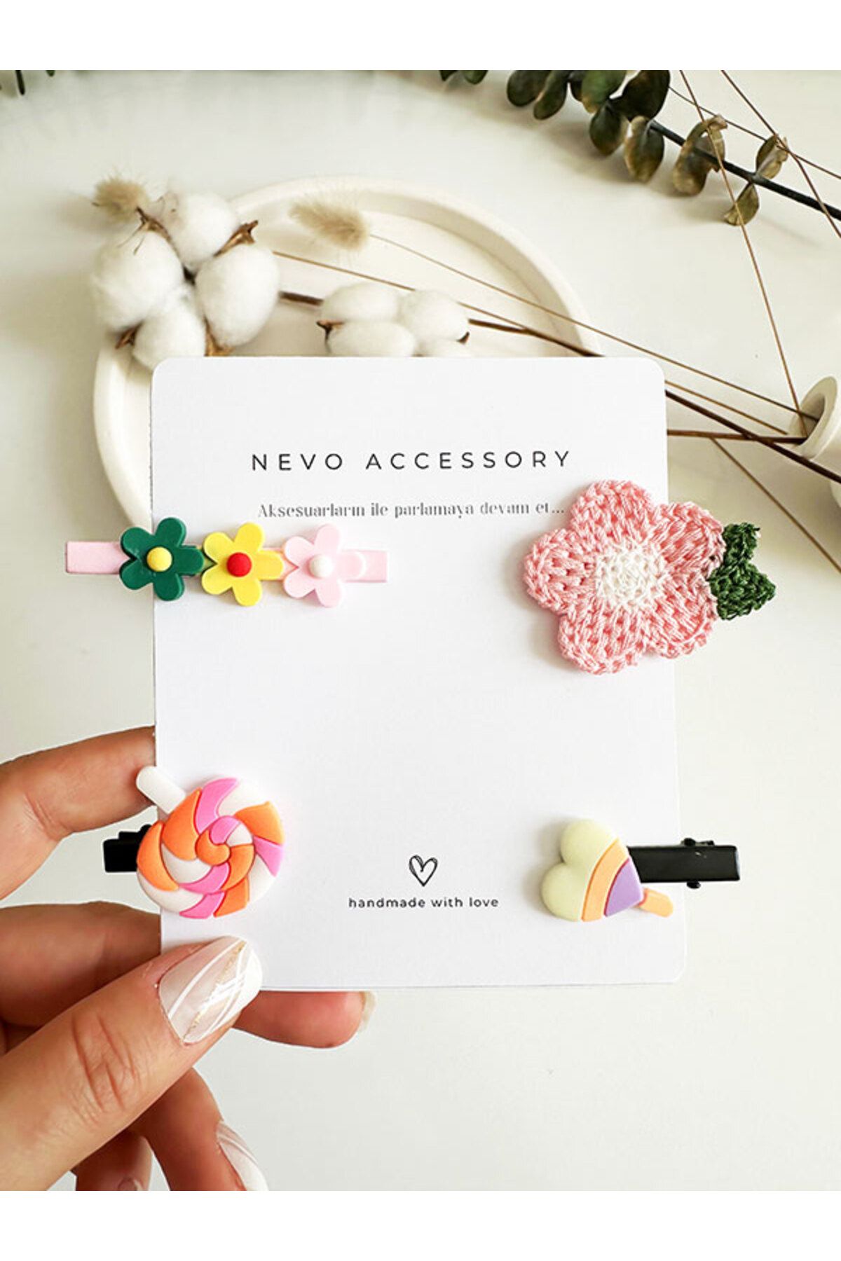 NevoAccessory Çocuk Renkli 4'lü Toka Seti