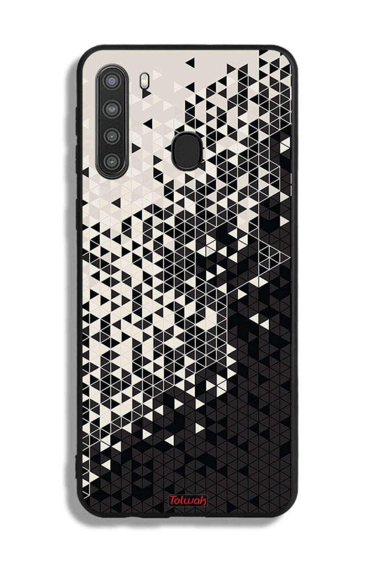 Tolwak-Samsung Galaxy A21 Protective Case Cover Pattern Digital Art Triangle 1