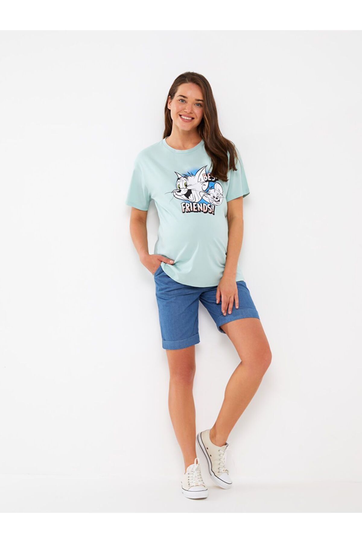 LC Waikiki Indigo Standart Fit Hamile Jean Şort