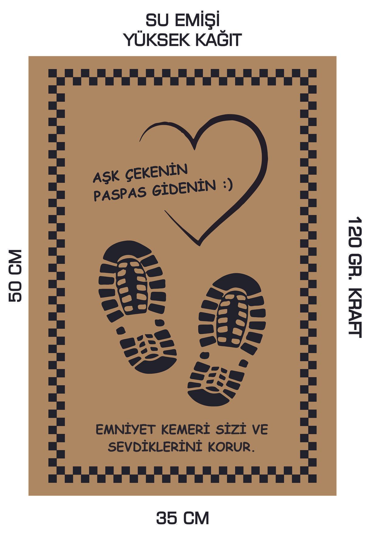 duha trend 35x50 120 Gr. Kraft Kağıt Oto Paspası Ayakkabı 50 Adet