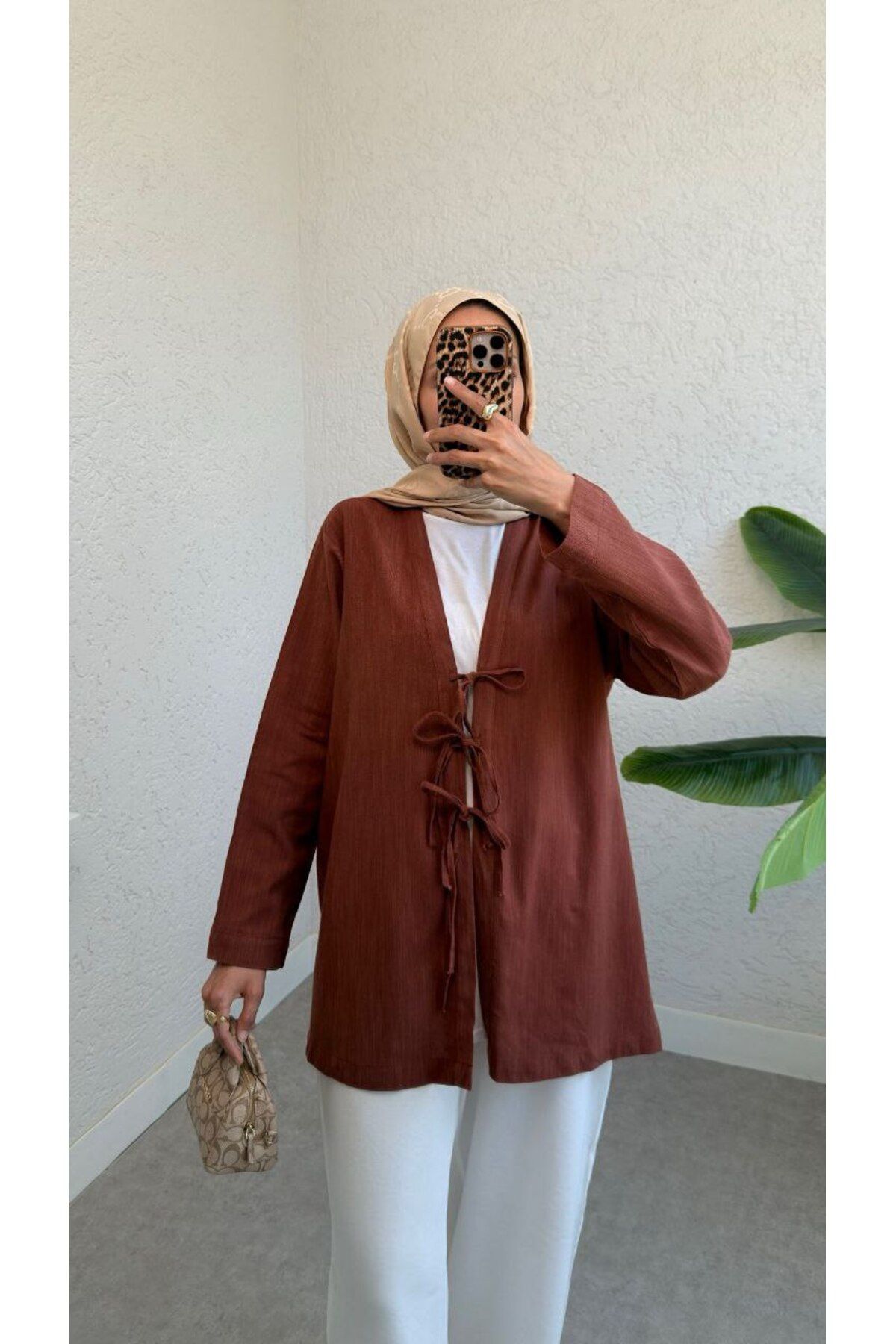 BisuModa KİMONO BAĞLAMALI TECEL KUMAŞ