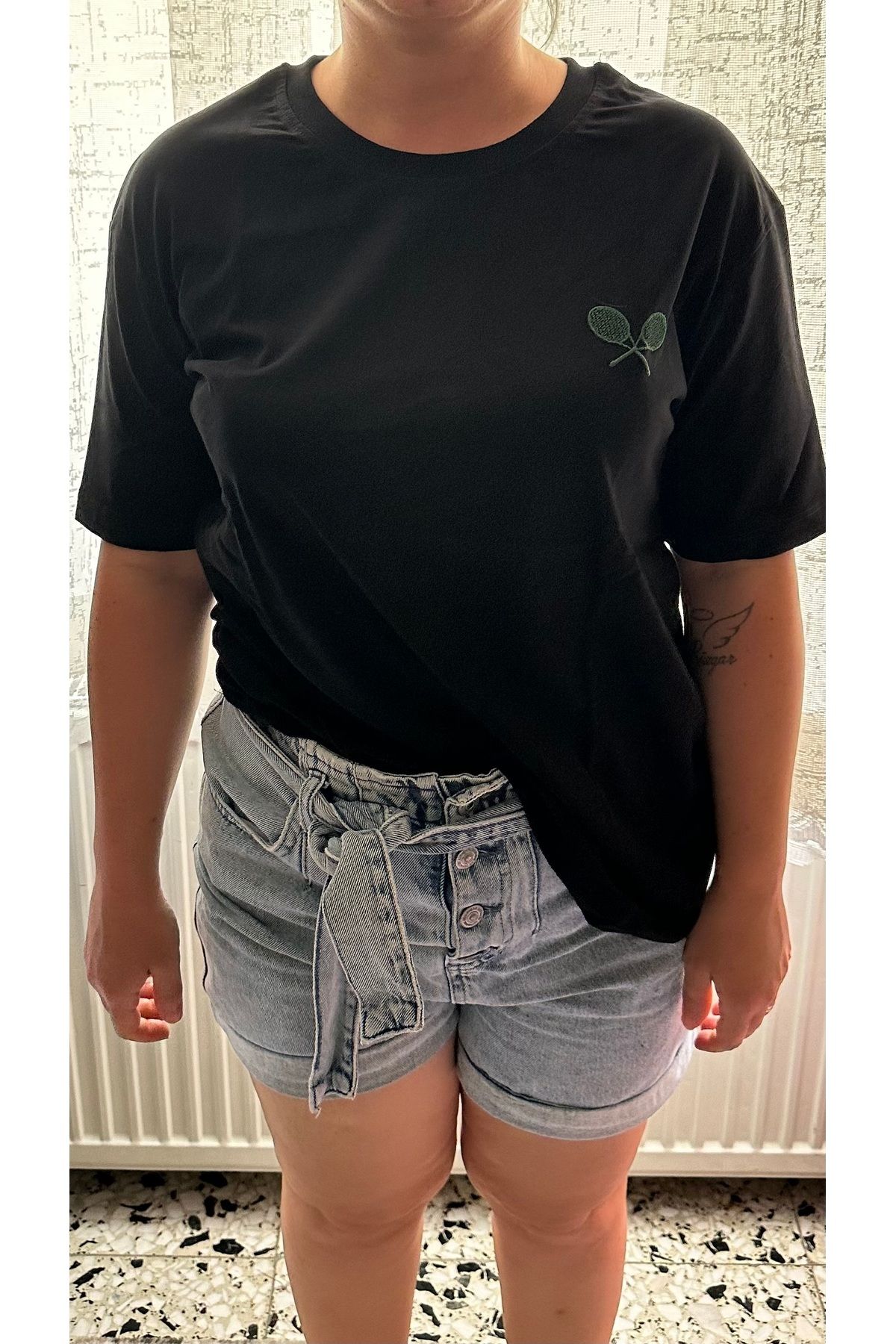 OYERGA MODA Kadın Tenis Baskılı T-shirt