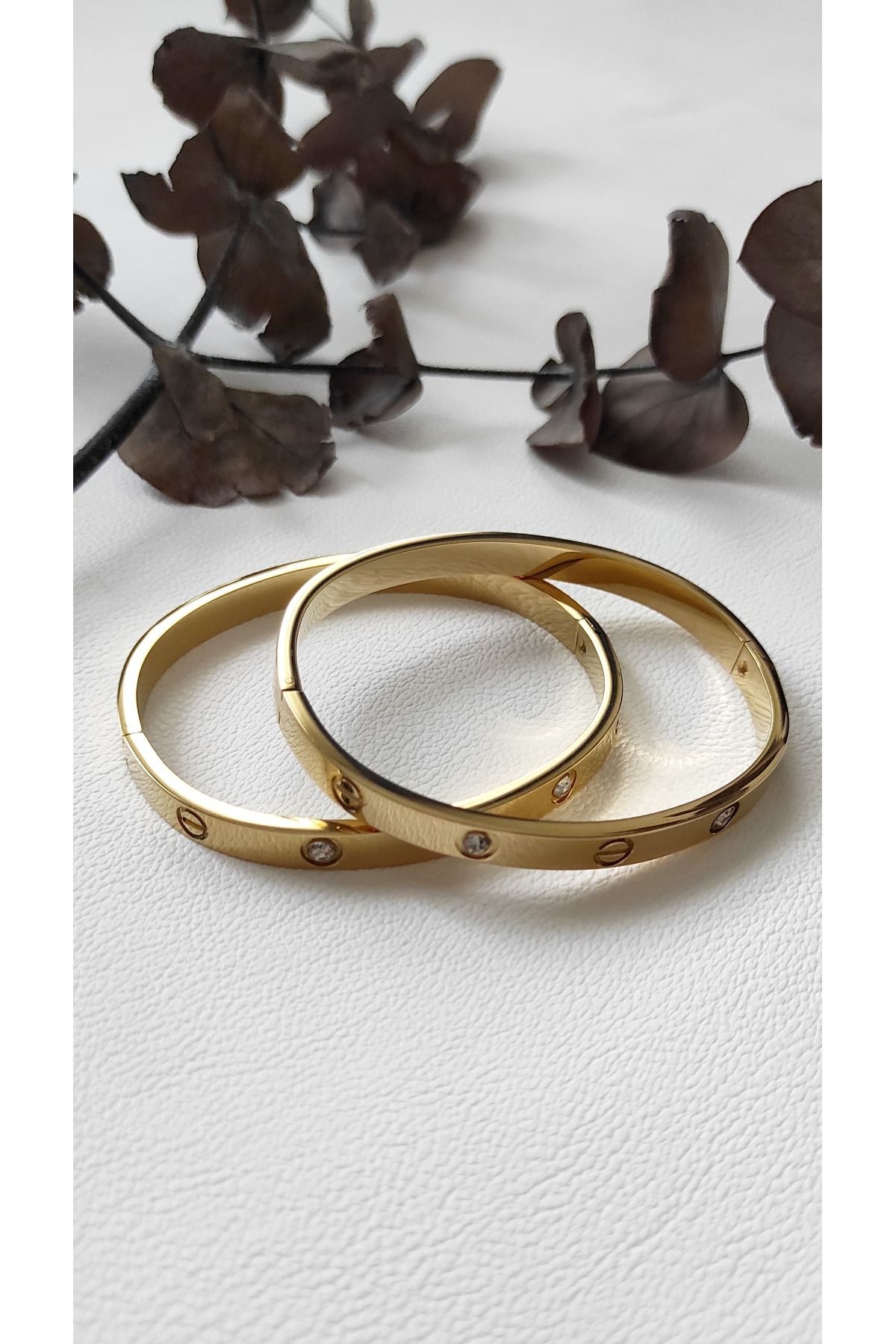 MODA Çelik CRT 60 mm Gold Taşlı Kelepçe