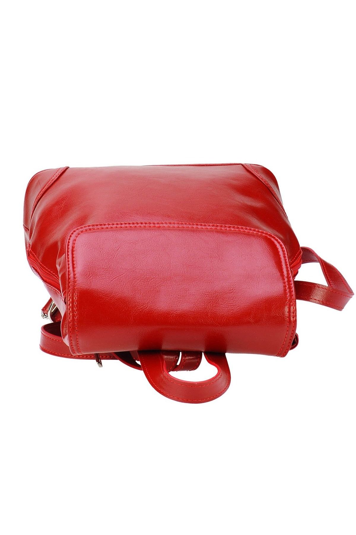 Magazinul de genti-Women's backpack made of genuine leather, model 097, Red 3