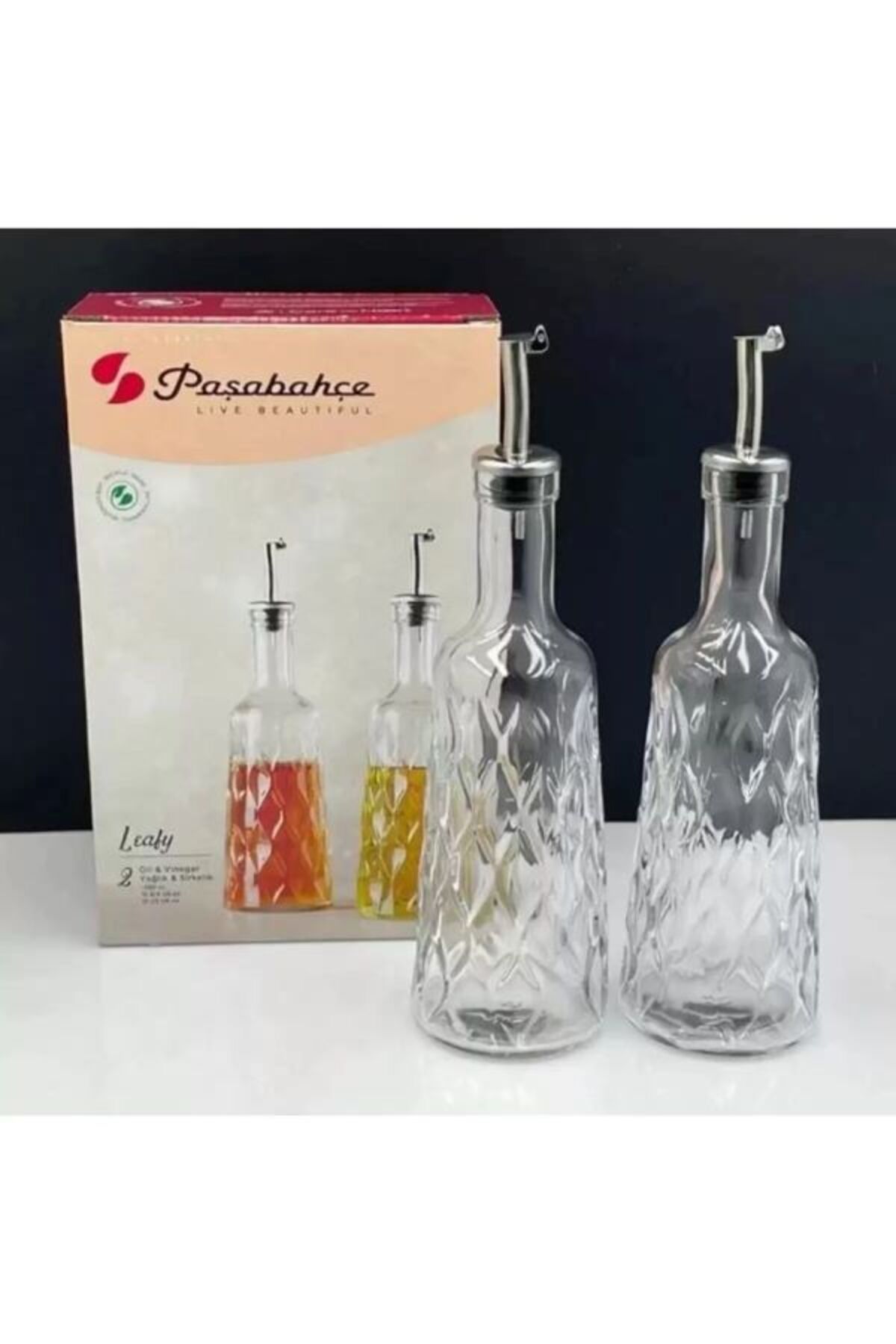 Paşabahçe Leafy 2'li Cam Yağlık Sirkelik 380cc