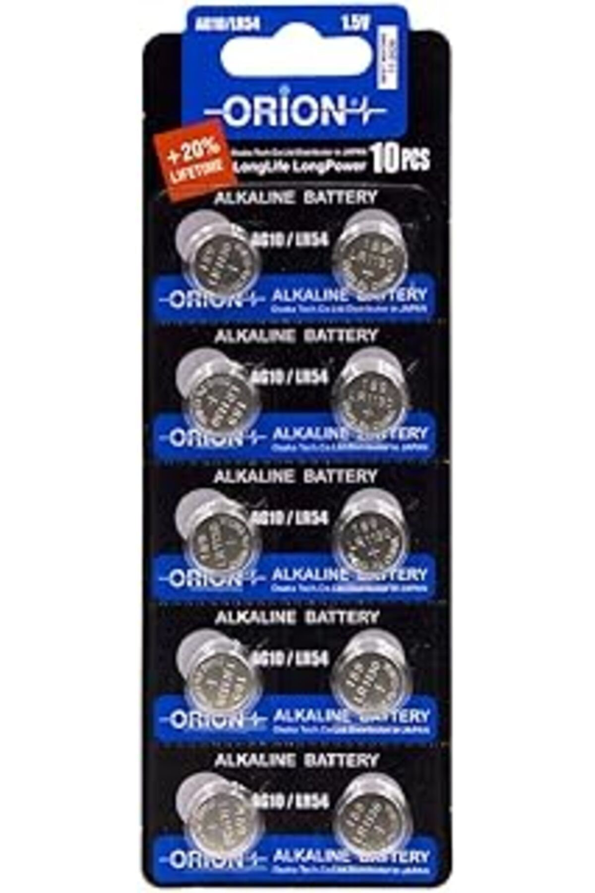 Pazarcan Orion Ag10 Lr54 189A Lr1130 1.5V Alkalin Pil 10'Lu Paket