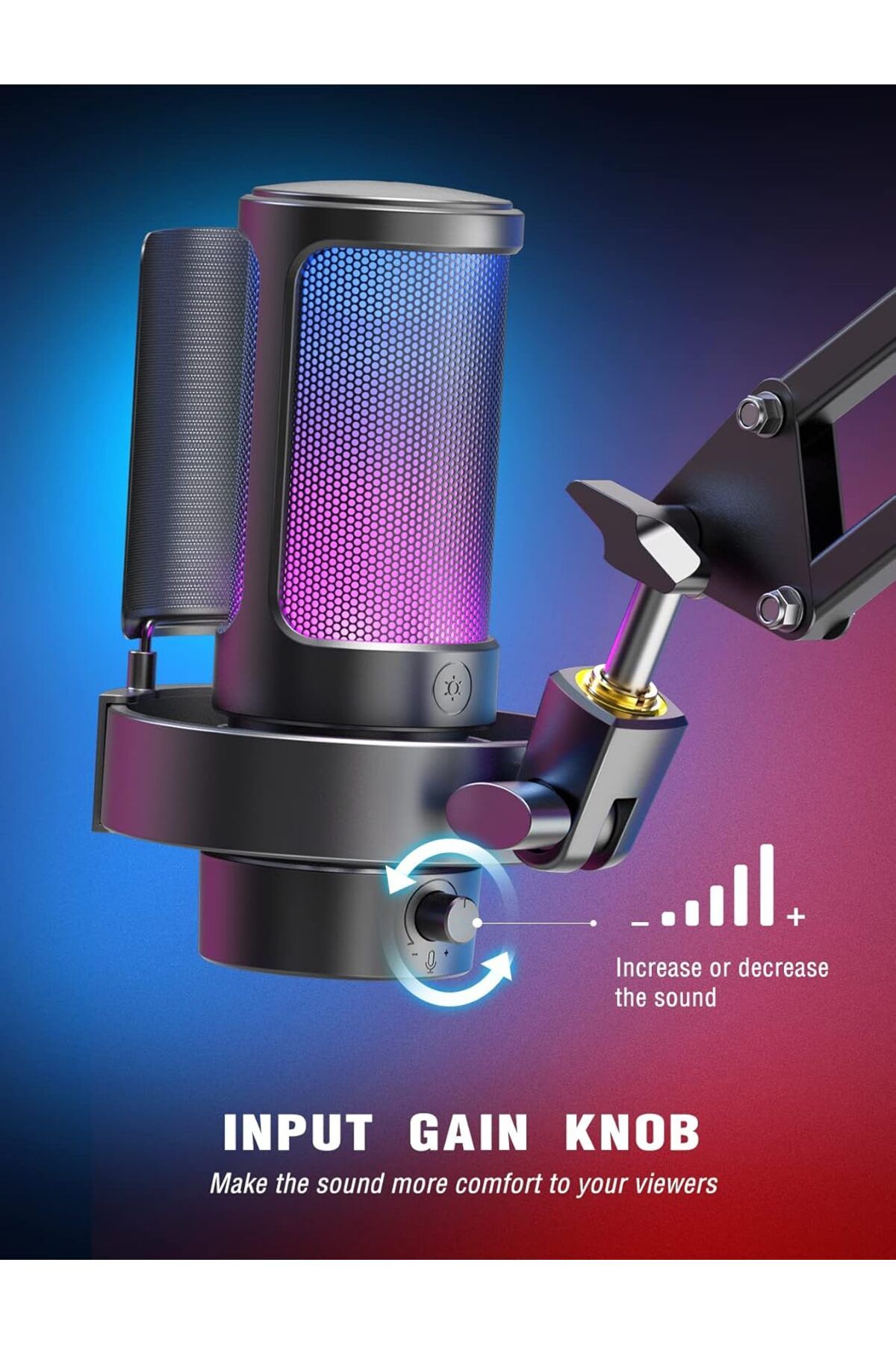 Fifine-Gaming Microphone, USB PC Mic for Streaming, Podcasts, Recording, Condenser Computer Desktop 9
