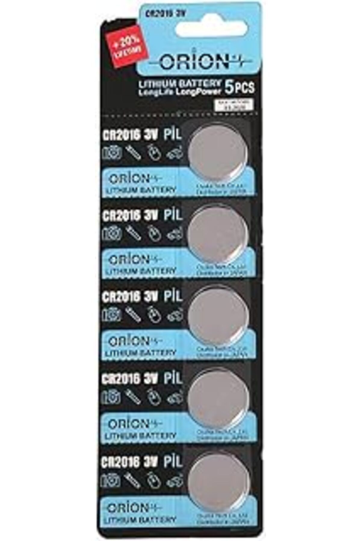 Qedii Orion Cr2016 3V Lityum Pil 5'Li Paket