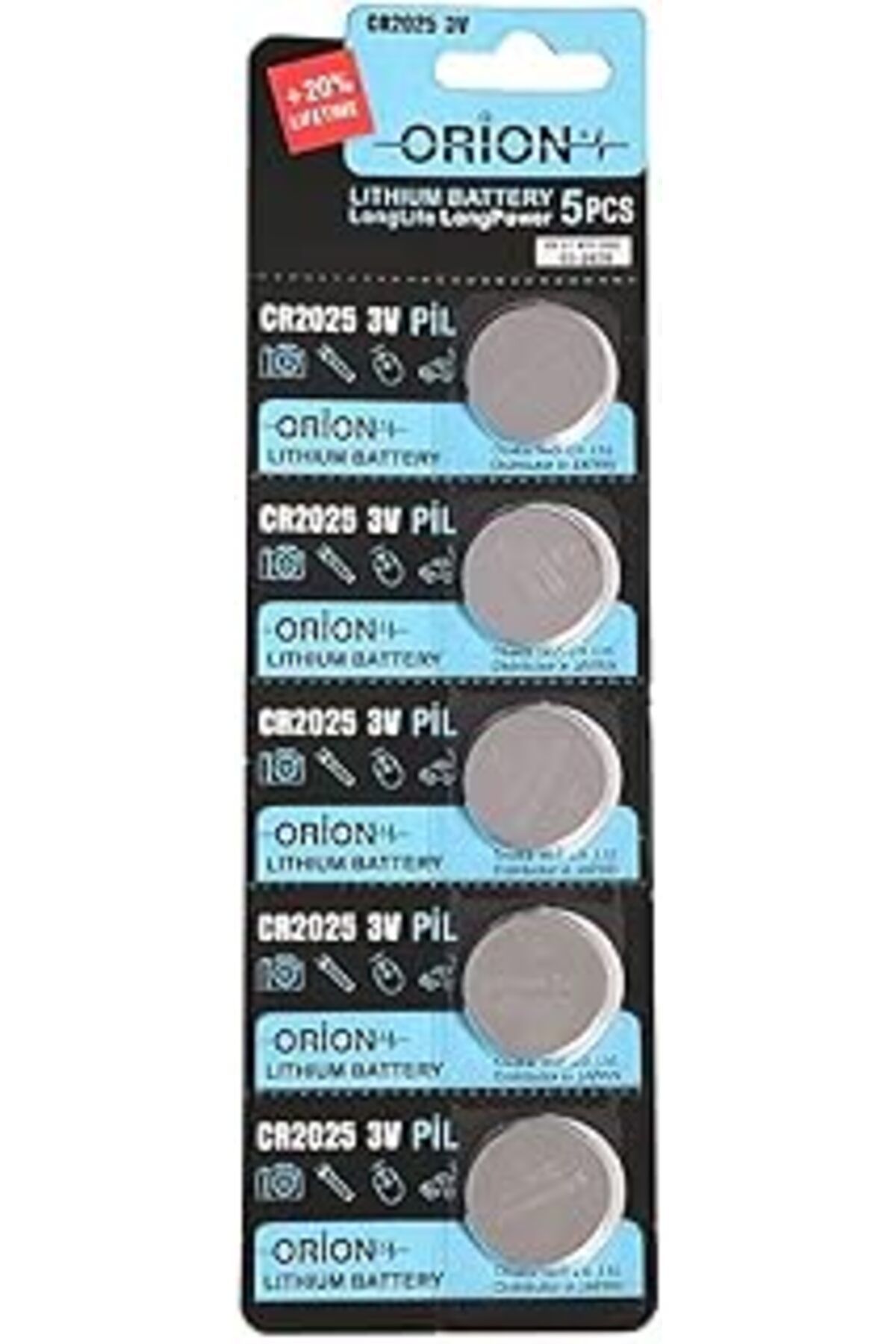TBSProjects Orion Cr2025 3V Lityum Pil 5'Li Paket
