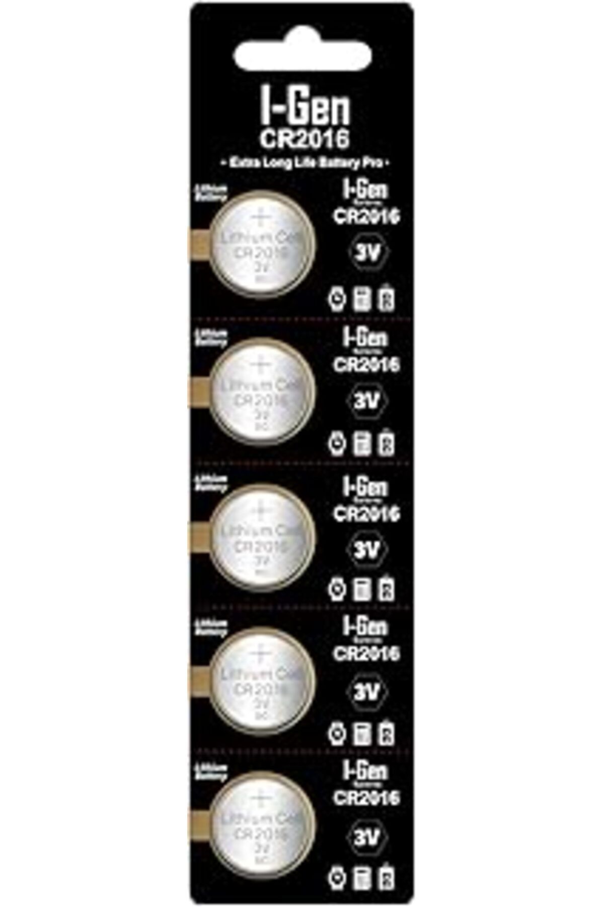 Roses Store I-Gen Cr2016 Pil 5'Li Paket Lityum Düğme Pil 3V 2016