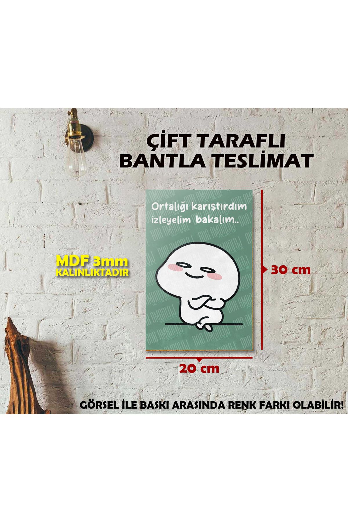 Borambalaj Komik Sözlü MDF Tablo Tasarımı 20x30 cm