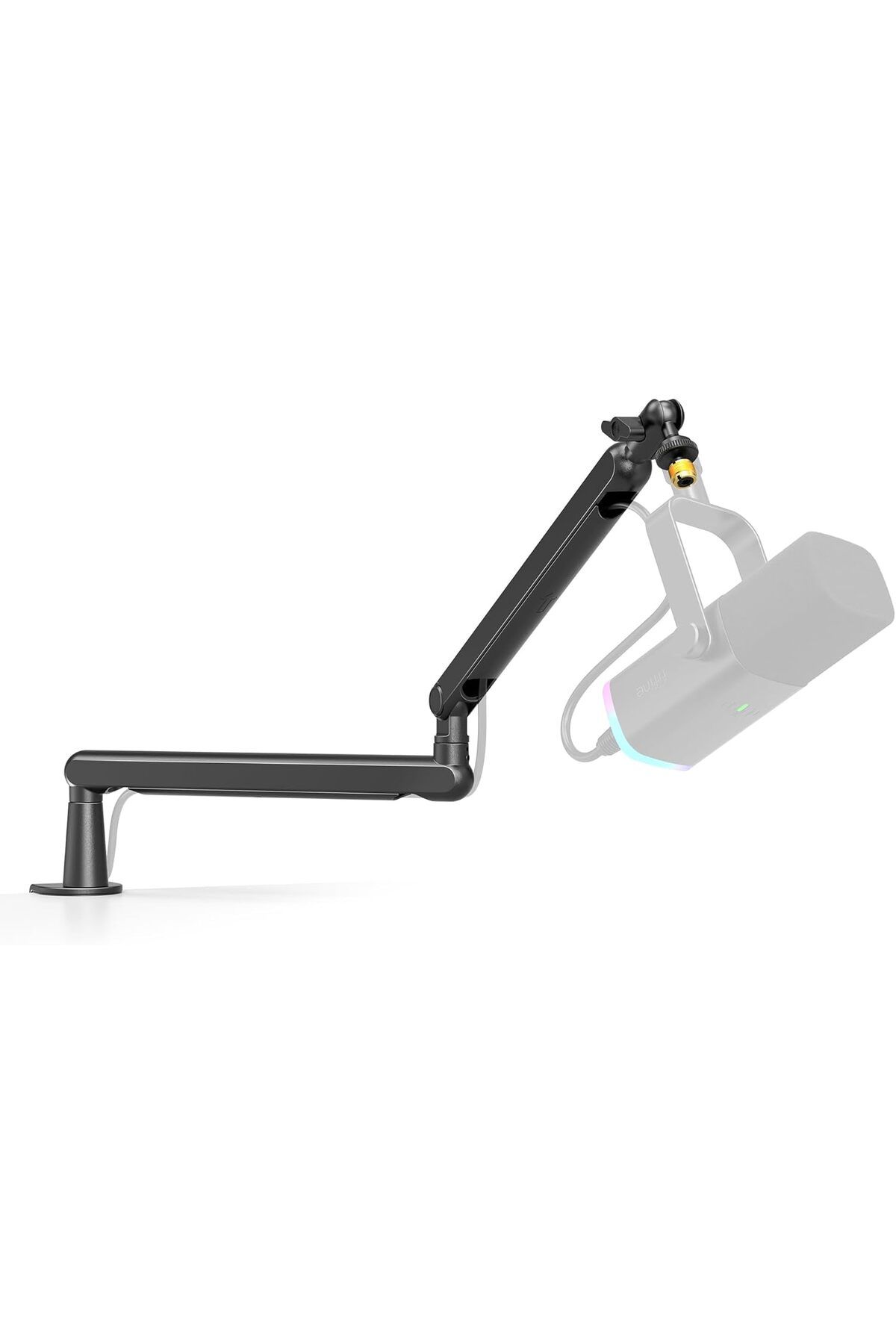 Fifine-Microphone Boom Arm, Low Profile Adjustable Stick Microphone Arm Stand with Desk Mount Clamp, 1