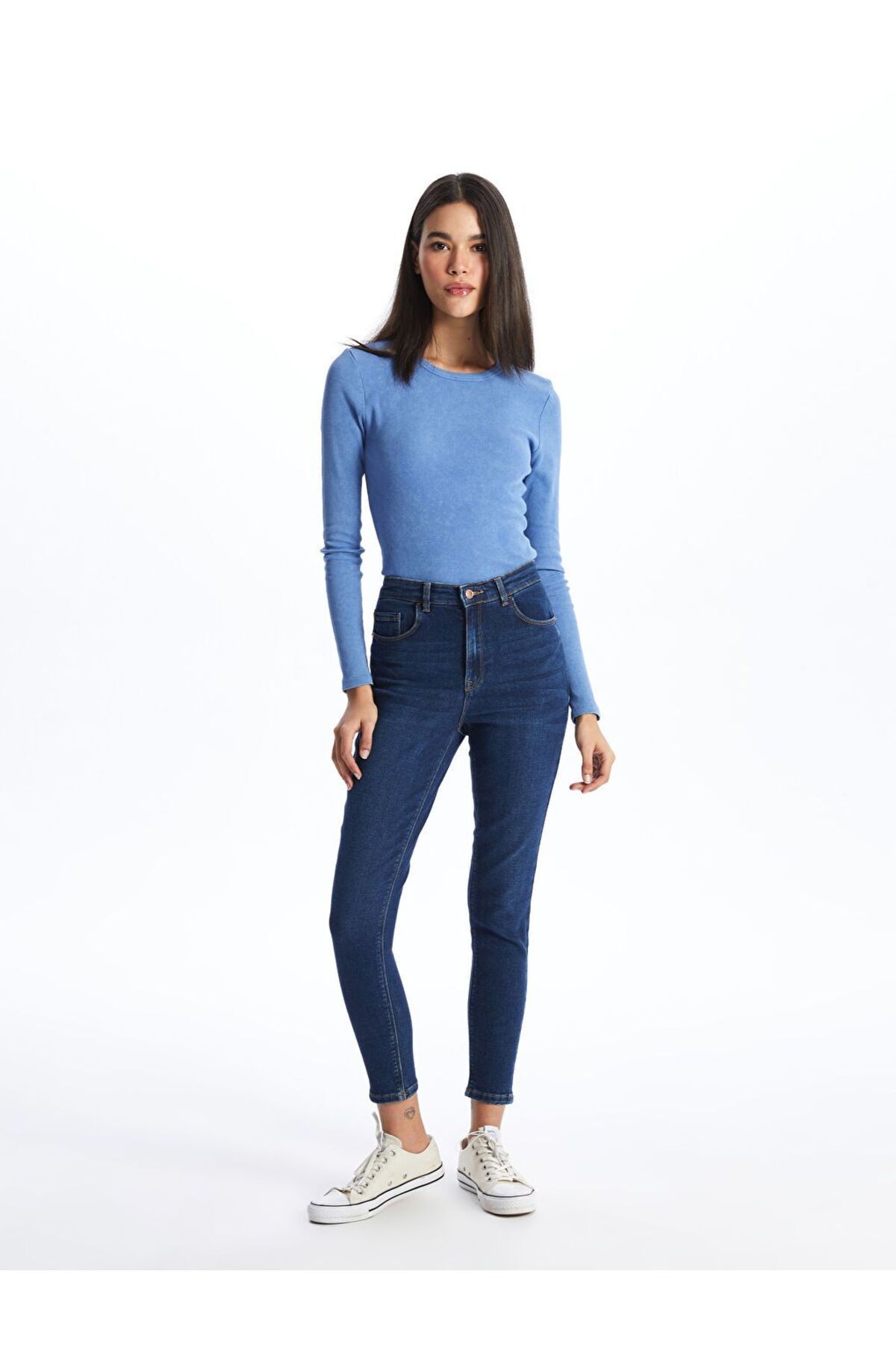 LC Waikiki Indigo Jüpiter Süper Skinny Fit Kadın Jean Pantolon
