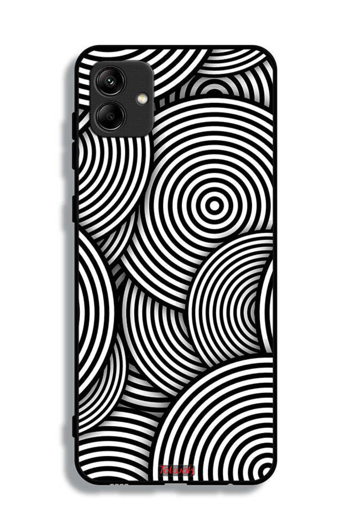 Tolwak-Samsung Galaxy A04e Protective Case Cover Circles Illusion Pattern 1