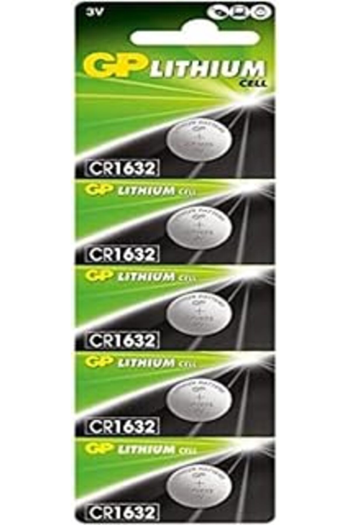 Roses Store Gp Batteries Cr1632 1632 Boy Lityum Düğme Pil, 3 Volt, 5'Li Kart