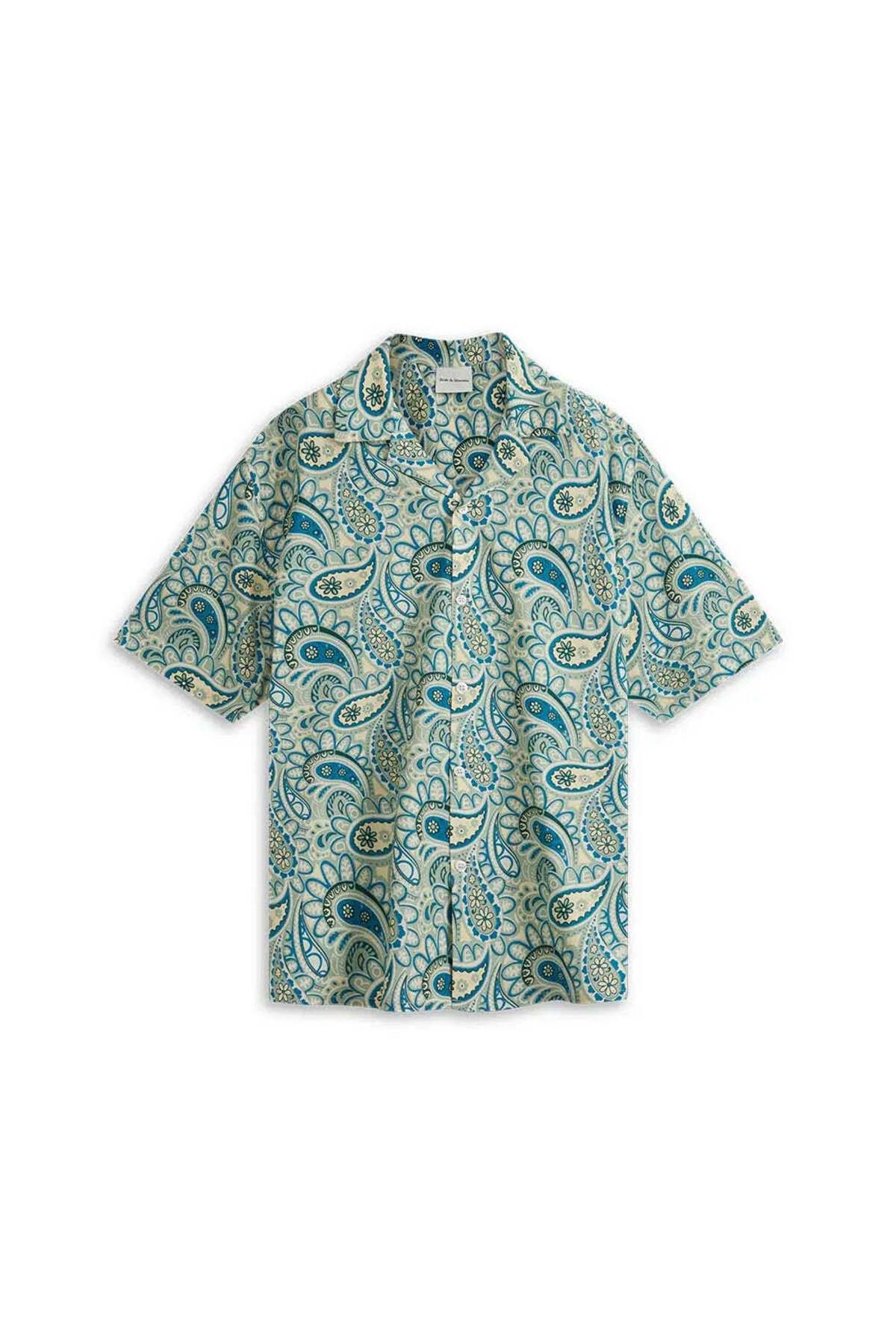 American Rag Cie Şık La Chemise Paisley Gömlek - %100 Pamuk, Kısa Kollu, Rahat Kesim