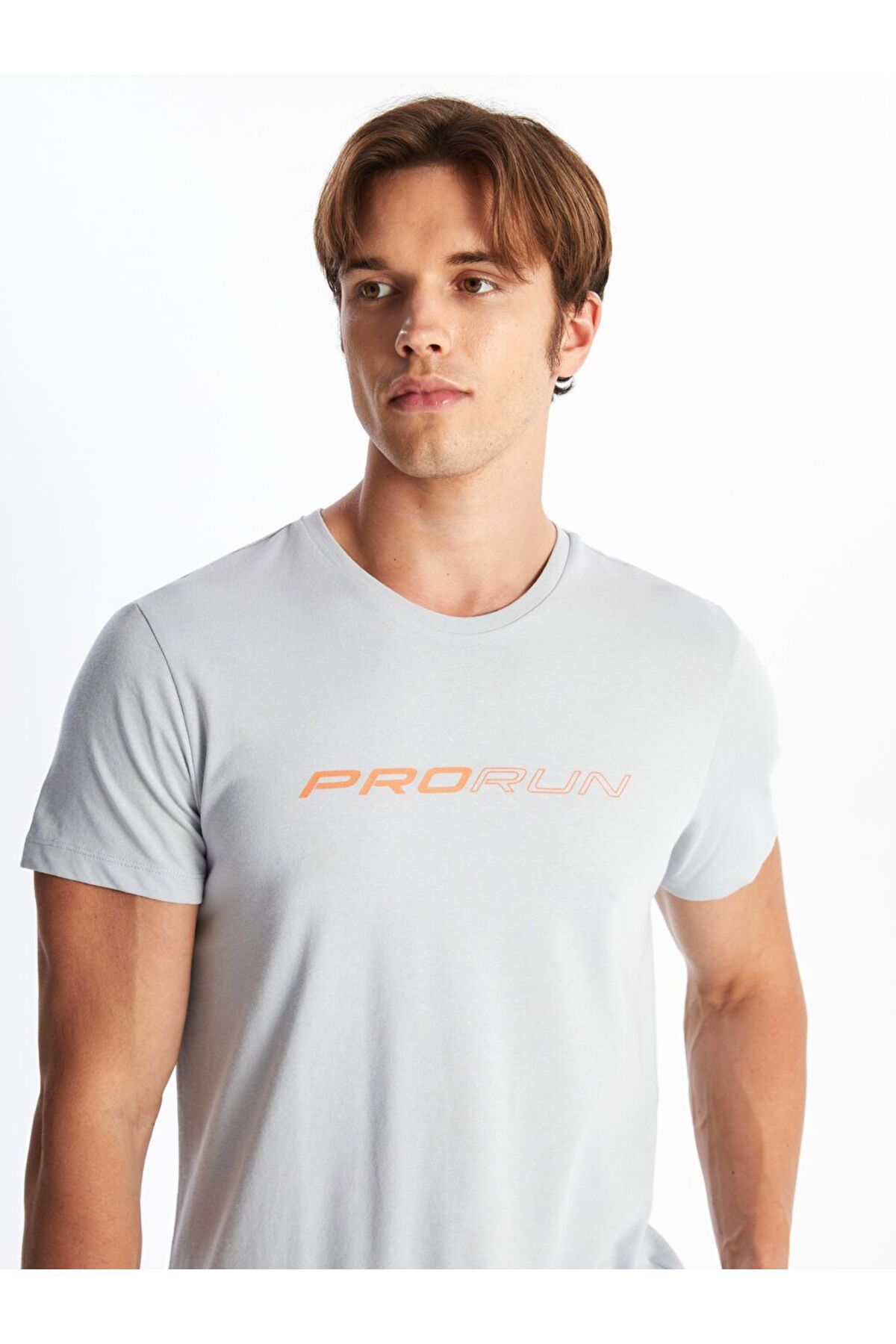 LC Waikiki Gri DRY-TECH Bisiklet Yaka Kısa Kollu Erkek Spor Tişört