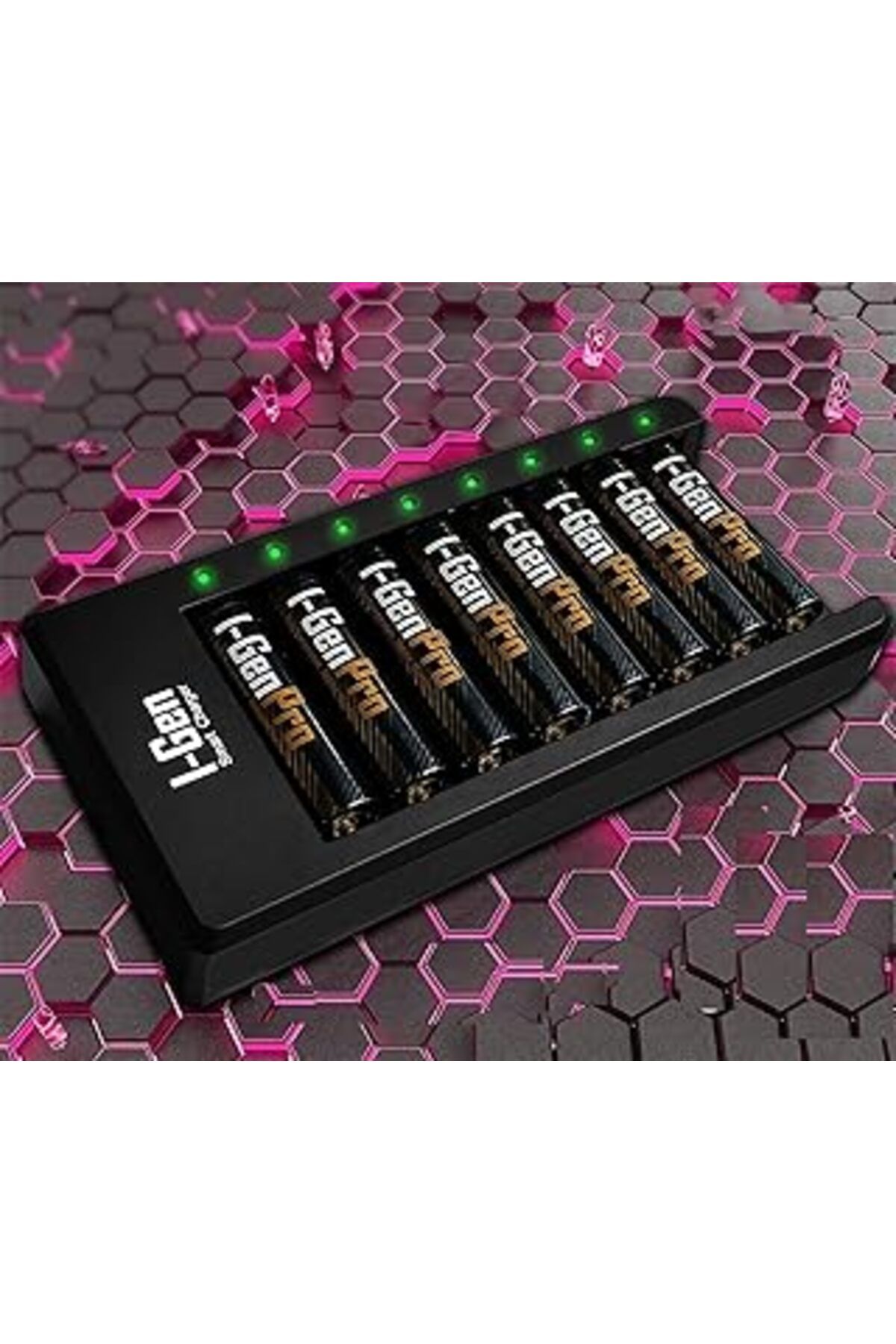 Roses Store I-Gen G811 8'Li Pil Şarj Aleti + 8 Adet Aaa Pro 1100 Mah Şarj Edilebilir İnce Şarjlı Kalem Pilli Se