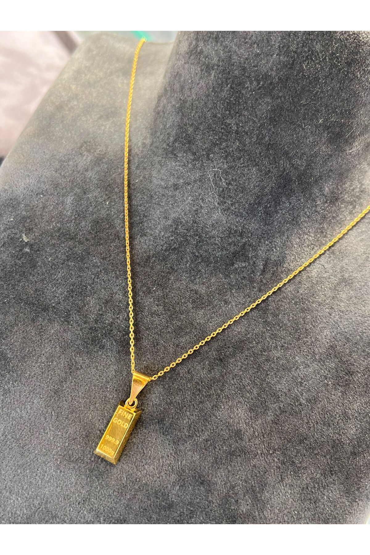 kuyumcu nurettin 3,80 gr (GRAM) Has Külçe Kolye 22 Ayar Altın 50 Cm