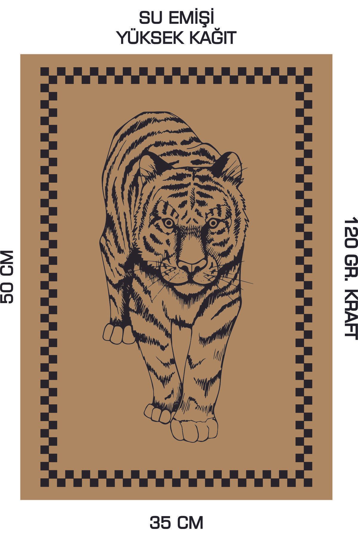 duha trend 35x50 120 Gr. Kraft Kağıt Oto Paspası Kaplan 2 50 Adet