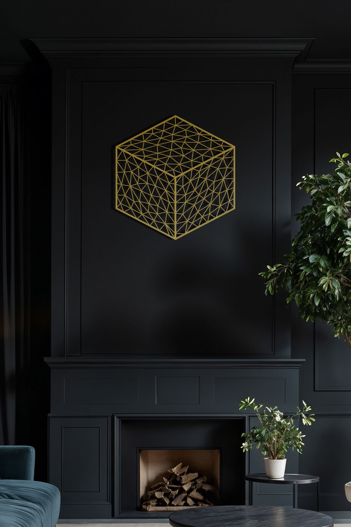 cncrafft Geometrik Küp Metal Tablo – Modern Duvar Dekoru