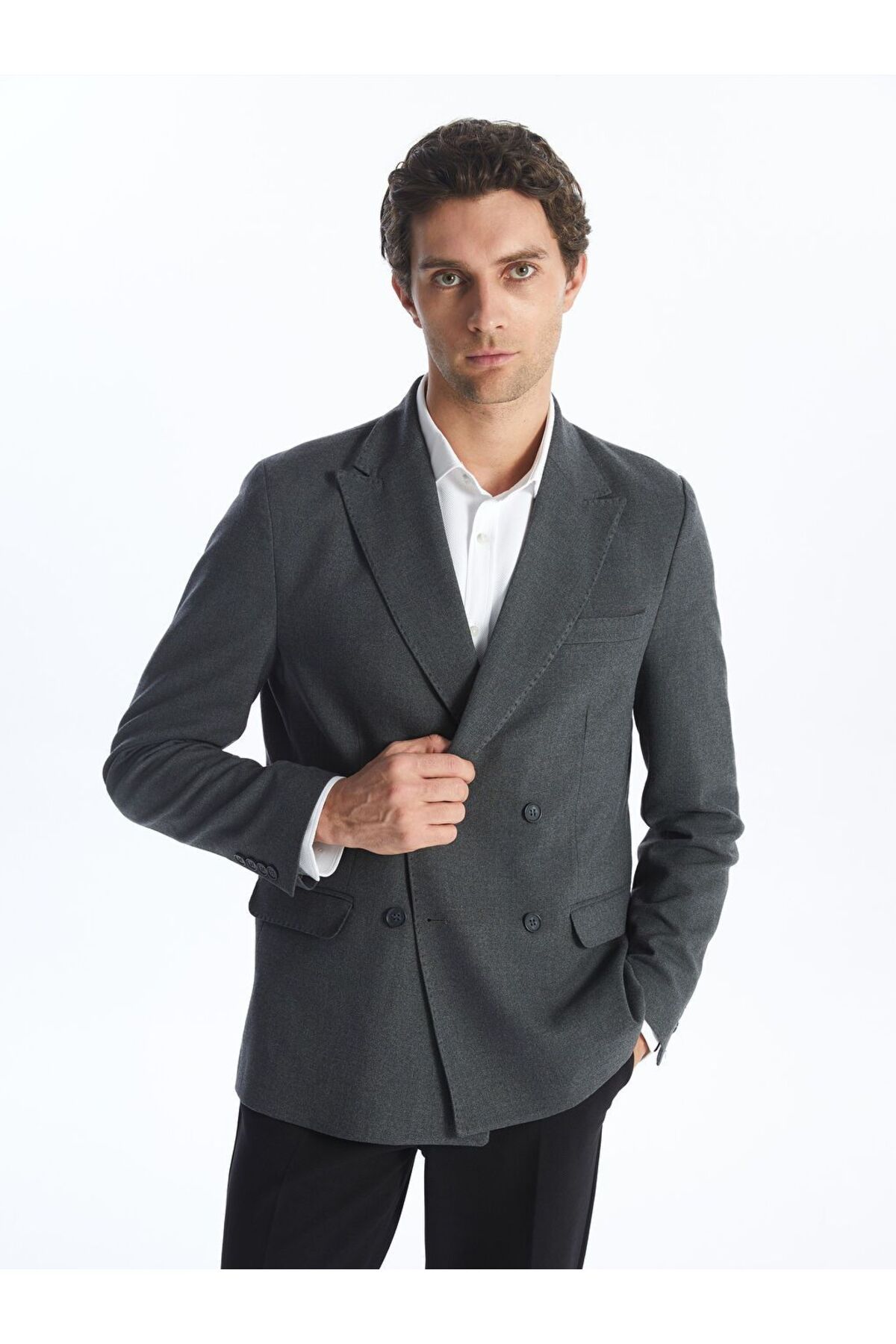 LC Waikiki Antrasit Standart Kalıp Erkek Blazer Ceket