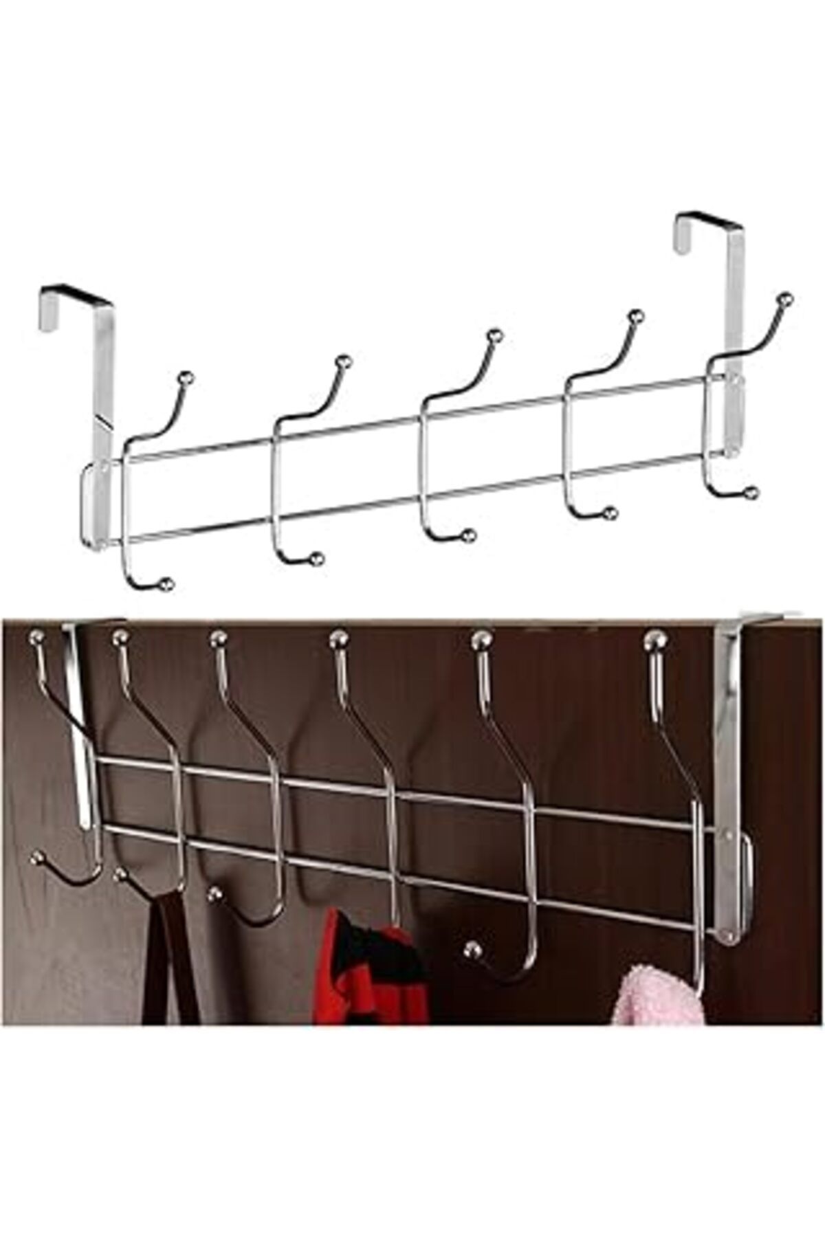 NETWORK ART Orret Home 12'Li Kapı Arkası Metal Askı,Amerikan Kapı Arkası Askılık,Banyo,Mutfak,Yatak Odası İçin