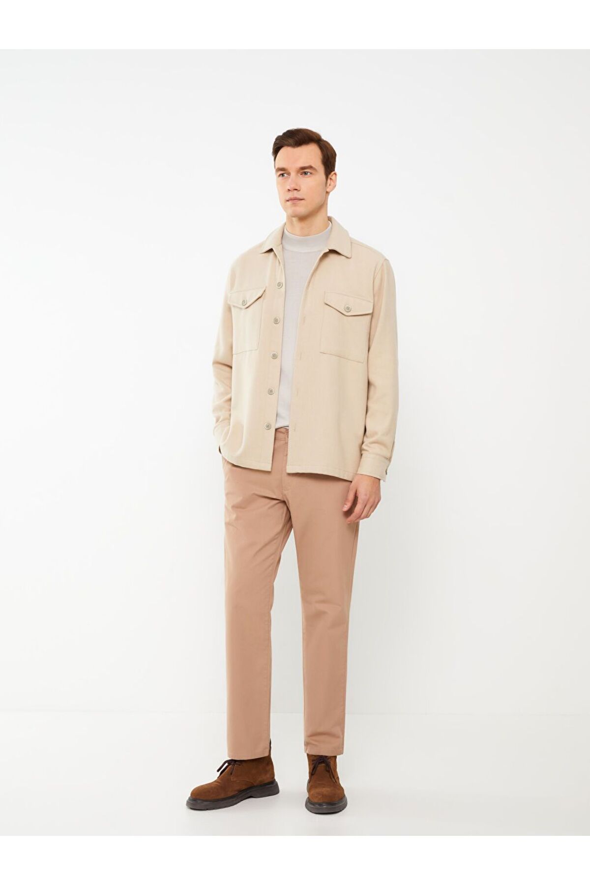 LC Waikiki Bej Standart Kalıp Erkek Chino Pantolon