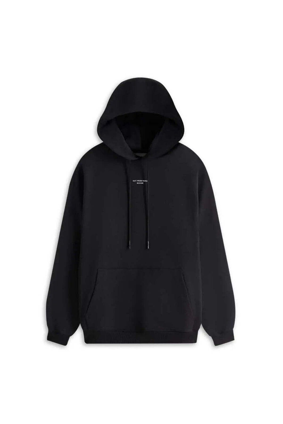 American Rag Cie Not From Paris Madame Sloganlı Siyah Kapüşonlu Sweatshirt - %100 Pamuk ve Konfor