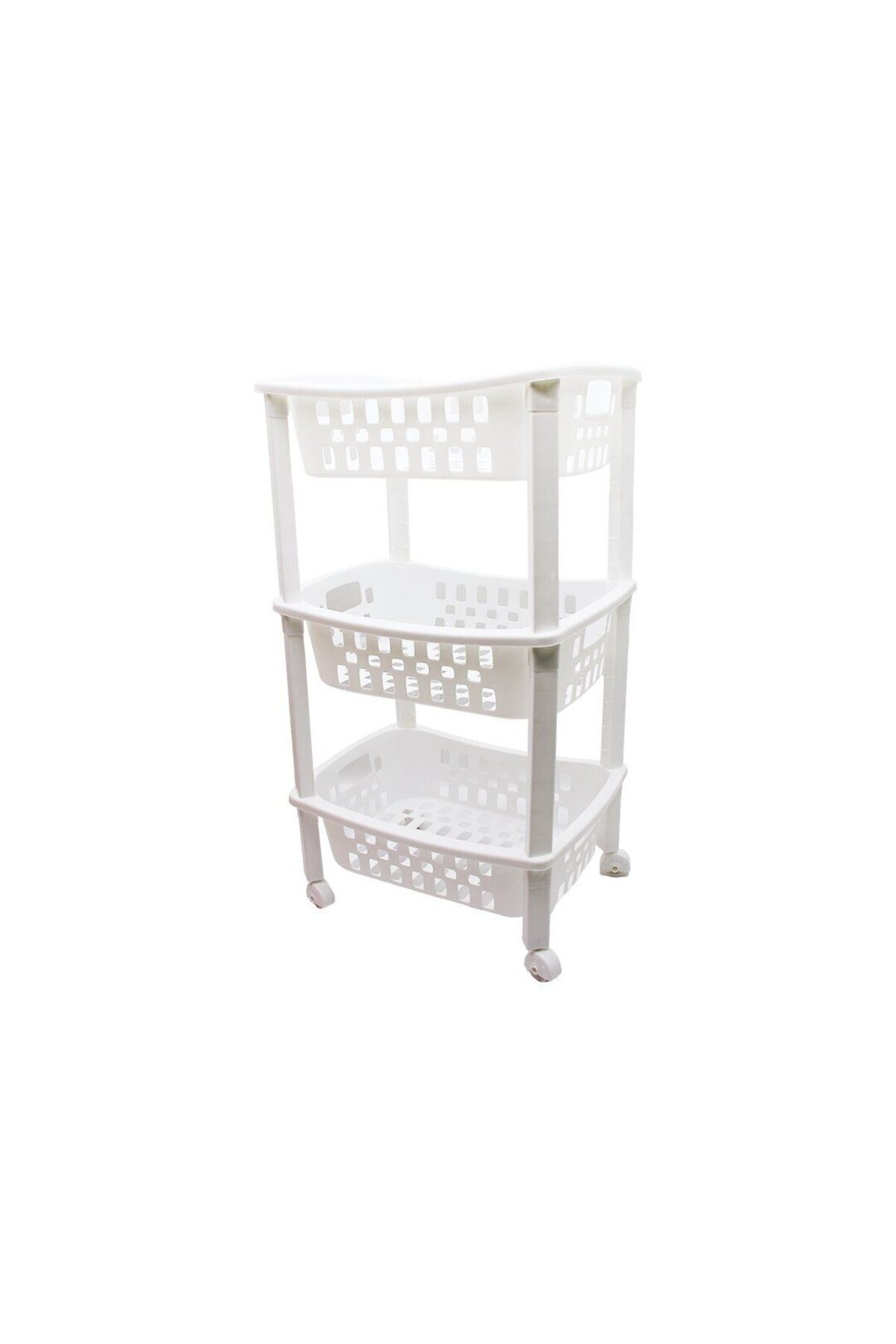 Zayla 3 KATLI SEPET DÜZENLEYİCİ - RAF ÜNİTESİ TEKERLEKLİ 400X295X700MM (5165)