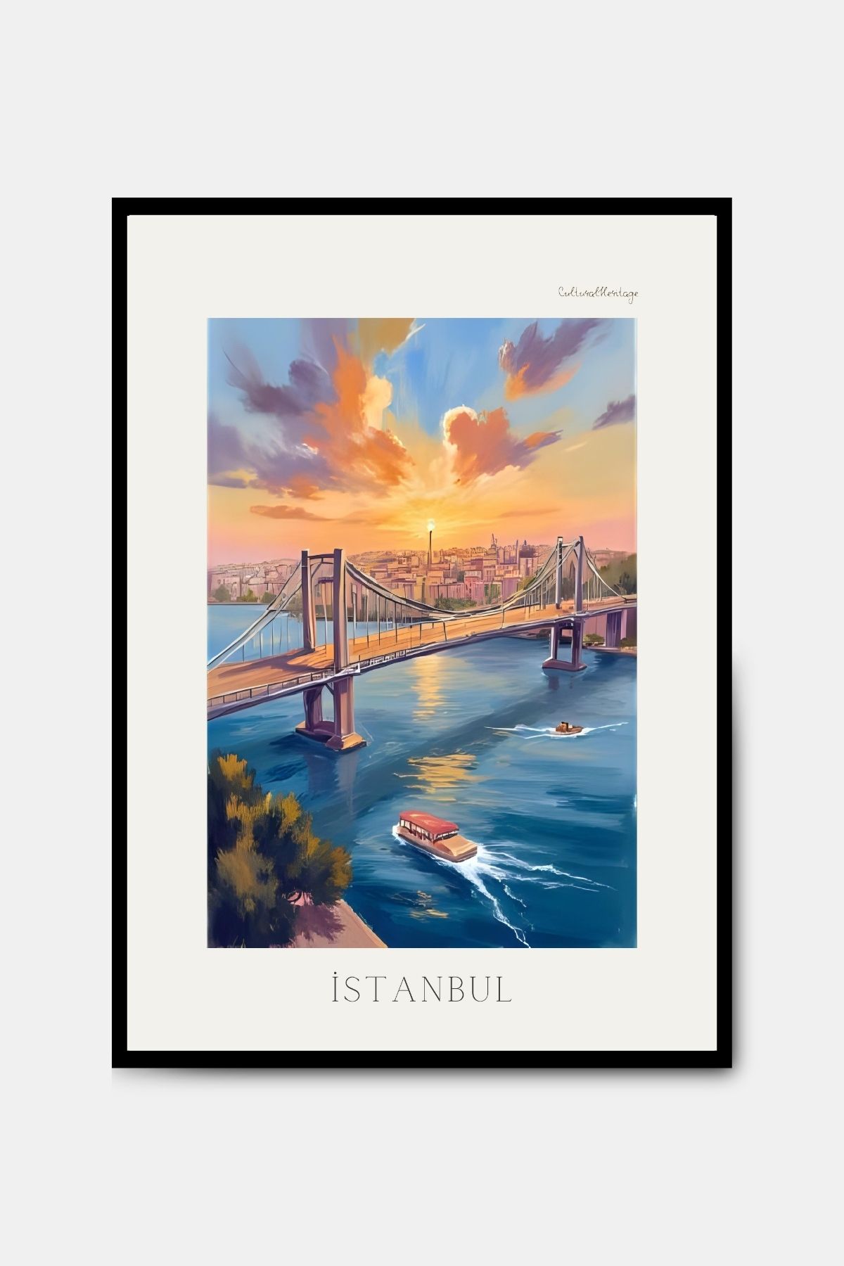 PİTAYA İstanbul Poster - Çerçevesiz Tasarım Poster Yağlı Boya Tablo Duvar Dekorasyonu
