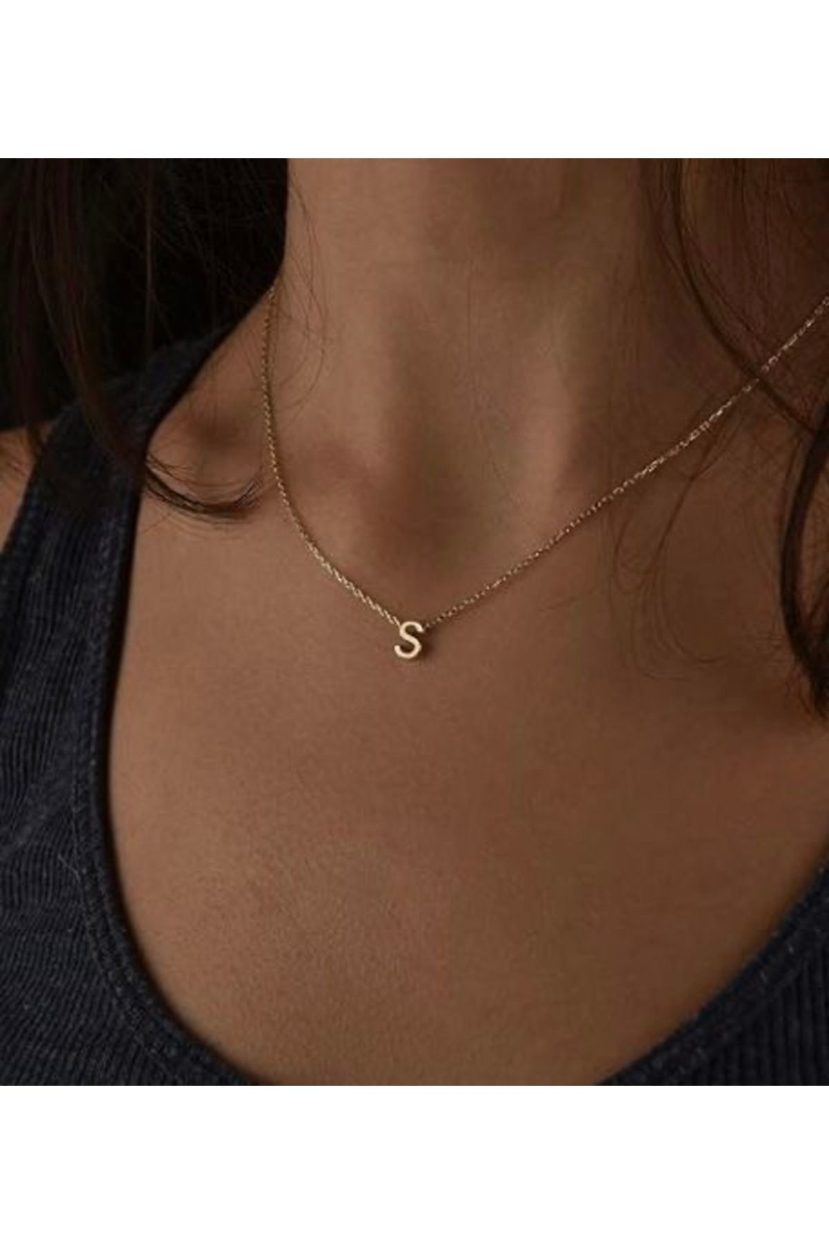 Mojo Jewellery Gold S Harfi Çelik Kolye | Kişiye Özel Şık ve Dayanıklı Tasarım