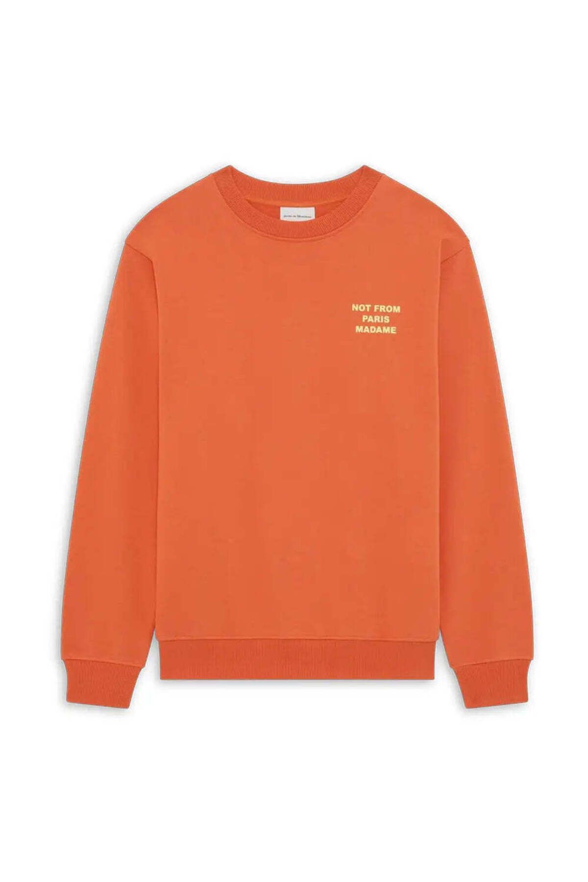 American Rag Cie Rust Renkli %100 Pamuk Sloganlı Erkek Sweatshirt - Not From Paris Madame
