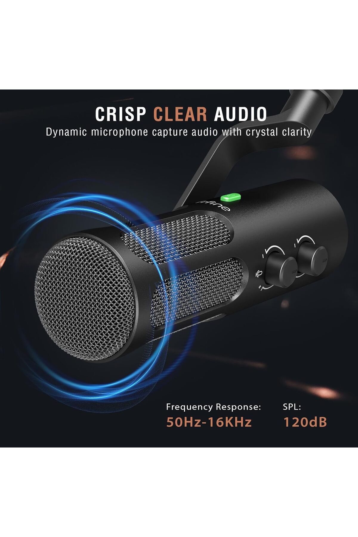 Fifine-XLR/USB Podcast Dynamic Microphone for Streaming, Studio XLR Microphone, PC Streamer Mic All 7
