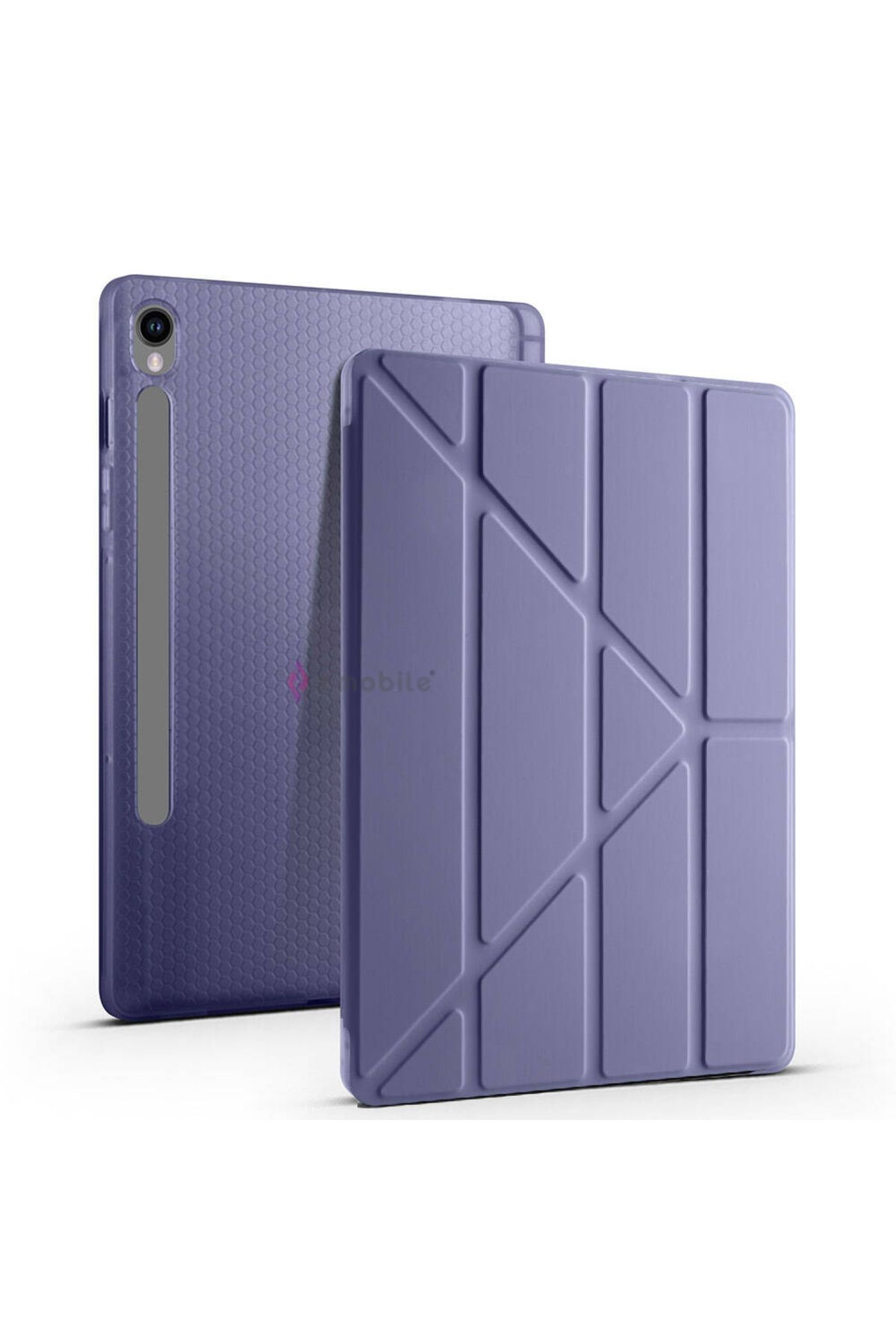 ZMOBILE Galaxy Tab S10 FE Plus SM-X620 Kılıf Tri Folding Kalem Bölmeli Standlı Kılıf Uyandırma Özellikli