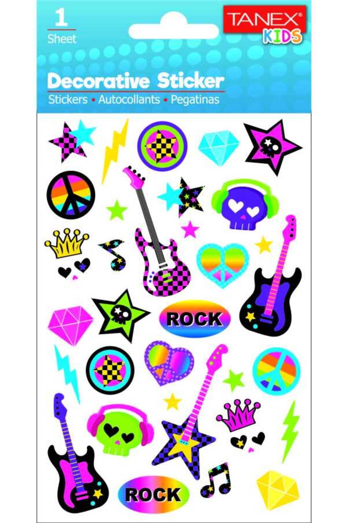 Tanex Stickers Eu Puffy Damla Etiket Rock Serisi 6 Lı Tnx-25063 (6*5 Li Paket)