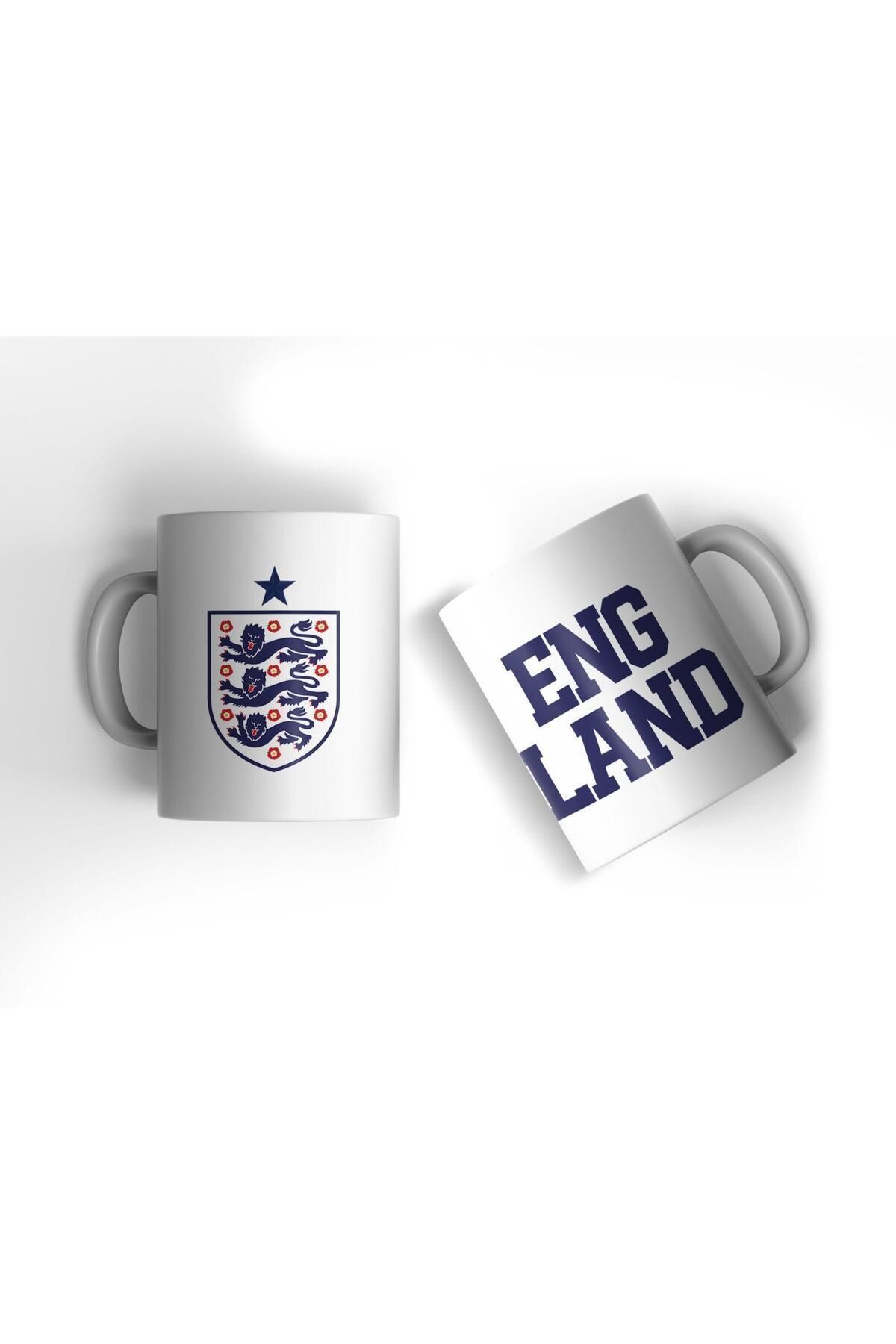 BİBANAPROMOSYON İngiltere EURO 2024 England Tasarım İngiltere Kupa Bardak Baskılı Kahve Kupası Hediye Porselen Kupa