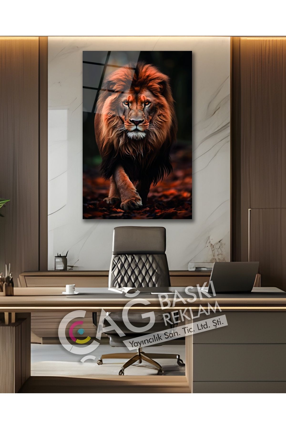 Çağ Baskı Aslan Kral Avcı Yırtıcı King Cam Tablo Modern Ev Ofis Salon Duvar Oda Dekoru Hediyelik