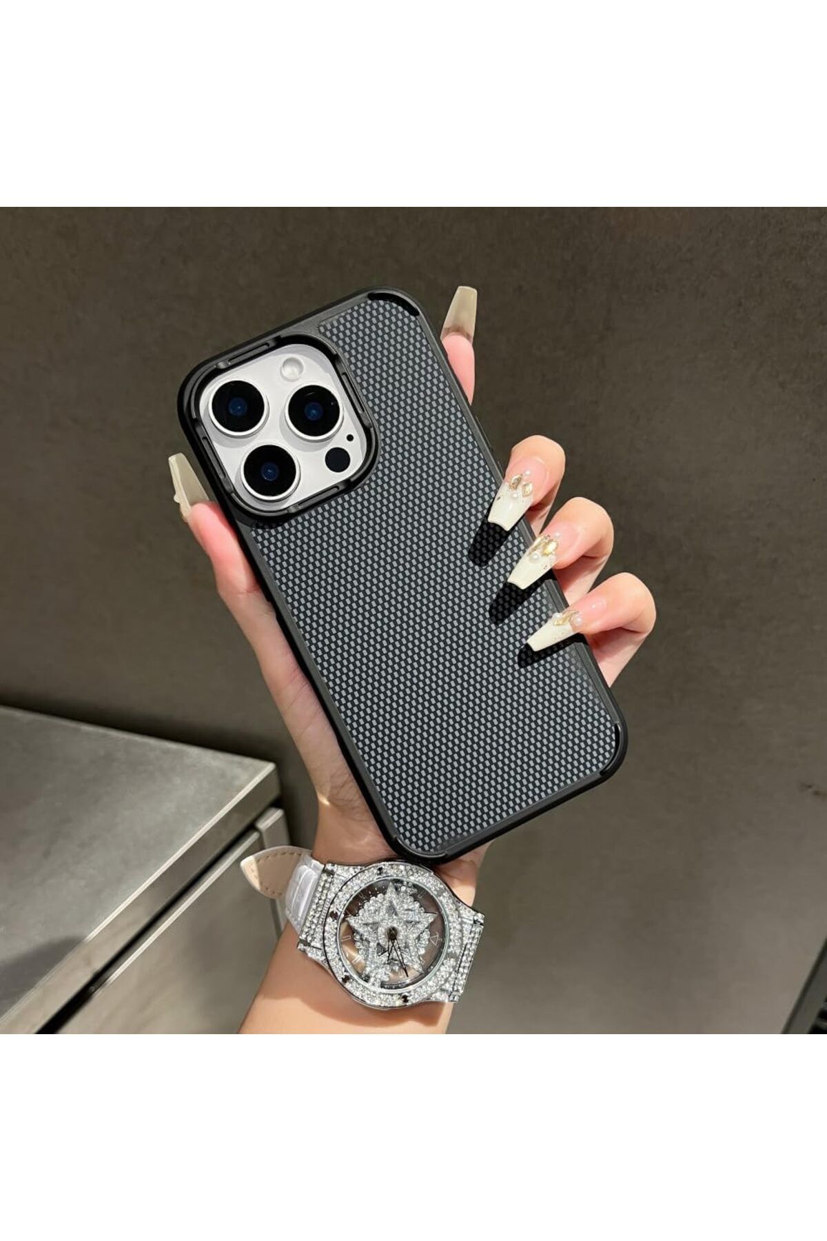 Teleplus iPhone 14 Pro Kılıf A024 Manyetik Şarj Özellikli Karbon Tasarım Kapak