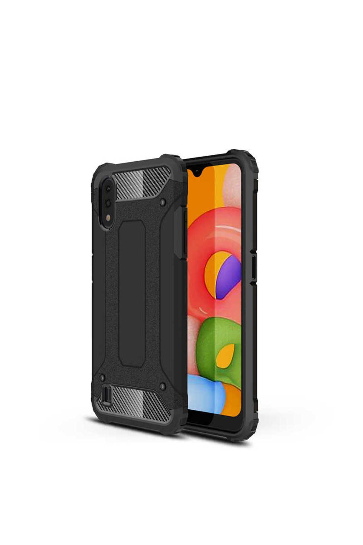 System Com Galaxy A01 Kılıf Zore Crash Silikon Kapak