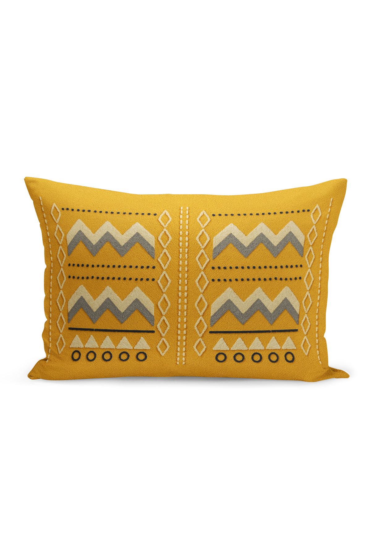 Bertille Home-Set de 3 huse de pernă cu imprimare digitală pe două părți (aspect de broderie cu model de puncție) 5