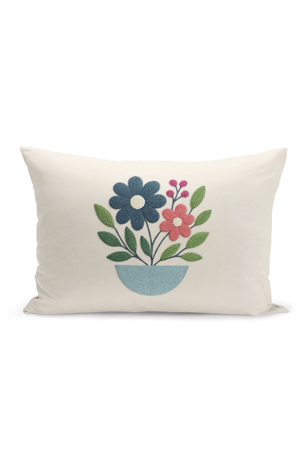 Bertille Home-Set de 3 huse de pernă cu imprimare digitală pe două părți (aspect de broderie cu model de puncție) 5