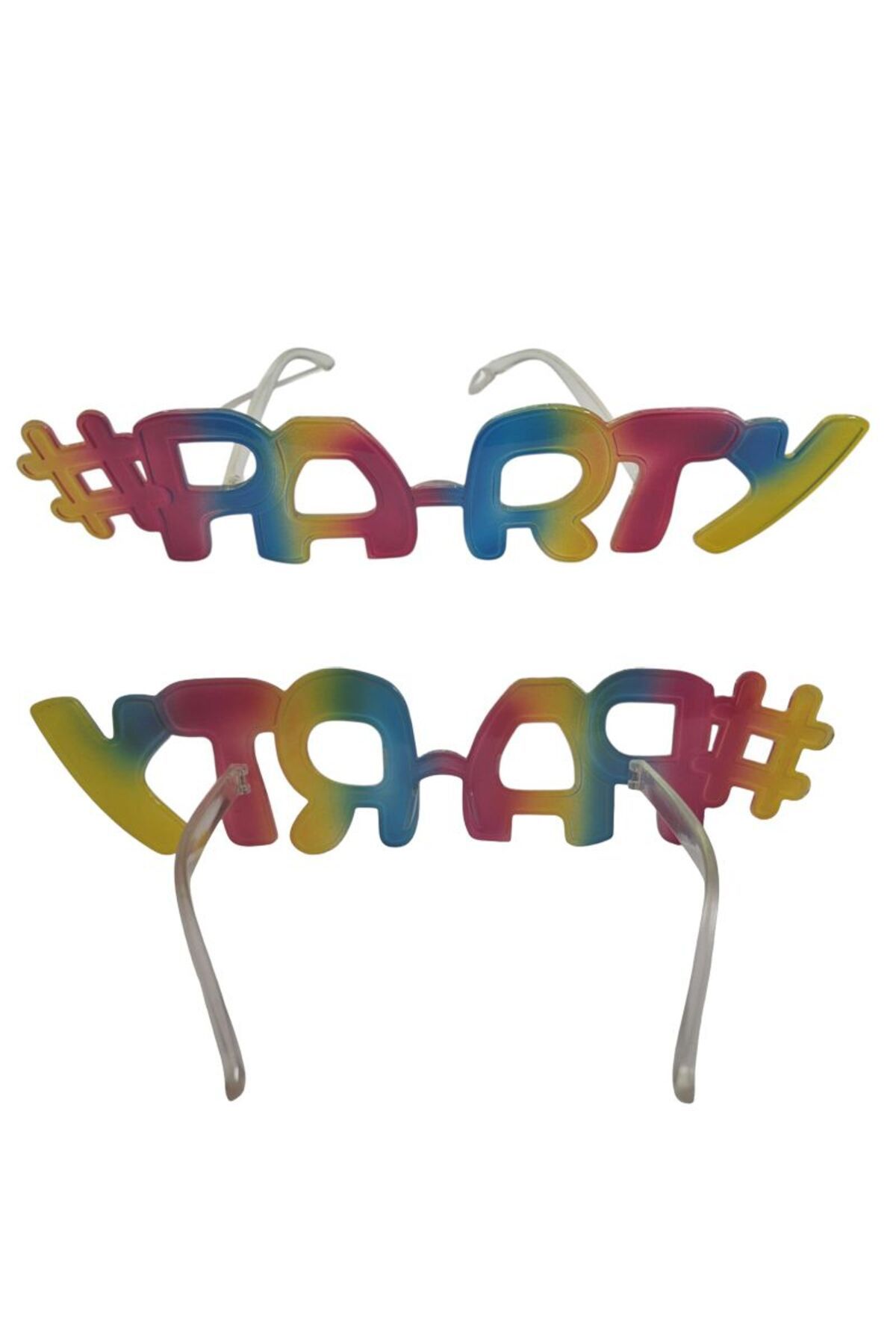 partidolu Hawaian Retro Camsız Party Yazılı Çok Renkli Parti Gözlüğü